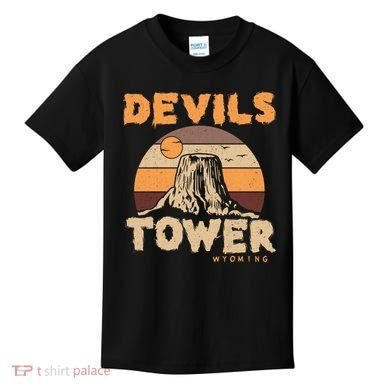 Devil's Tower Wyoming Hiking Camping Mountains Meaningful Gift Kids T-Shirt