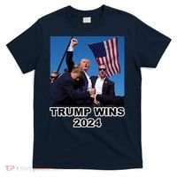 Donald Trump Wins 2024 Election Gun Shot Fired At Rally T-Shirt thumb 0