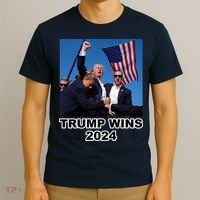 Donald Trump Wins 2024 Election Gun Shot Fired At Rally T-Shirt thumb 3