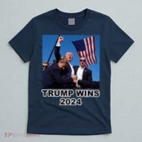 Donald Trump Wins 2024 Election Gun Shot Fired At Rally T-Shirt thumb 5