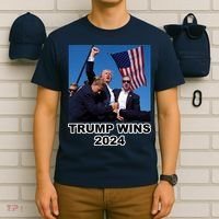 Donald Trump Wins 2024 Election Gun Shot Fired At Rally T-Shirt thumb 6