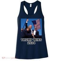 Donald Trump Wins 2024 Election Gun Shot Fired At Rally Women's Tank Top thumb 0