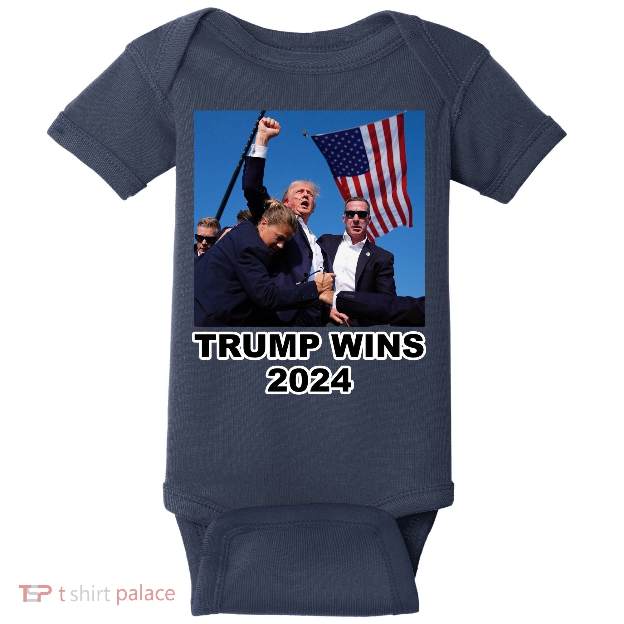 Donald Trump Wins 2024 Election Gun Shot Fired At Rally Baby Bodysuit