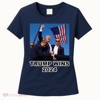 Donald Trump Wins 2024 Election Gun Shot Fired At Rally Women's T-Shirt thumb 0
