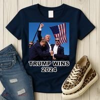 Donald Trump Wins 2024 Election Gun Shot Fired At Rally Women's T-Shirt thumb 3