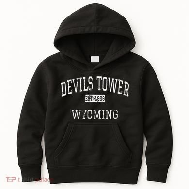Devils Tower Wyoming WY Vintage Kids Hoodie