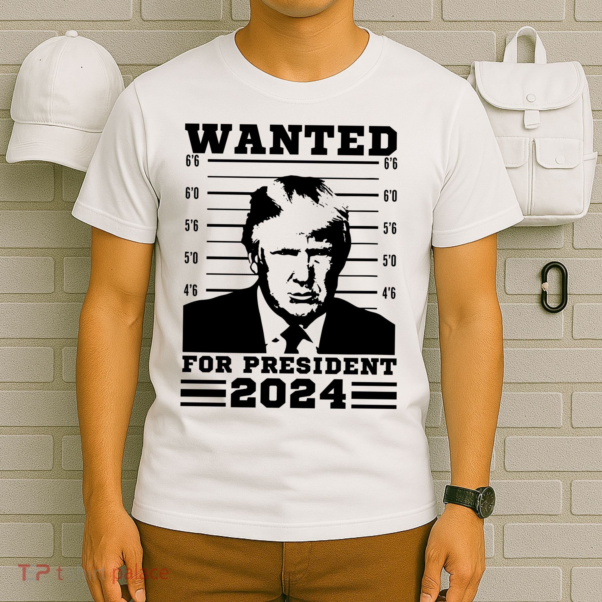 Donald Trump Wanted For President 2024 President Trump Mugshot. T-Shirt