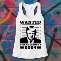 Donald Trump Wanted For President 2024 President Trump Mugshot. Women's Tank Top thumb 3