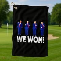 Donald Trump Won 2024 Trump Dance We Won 2024 Trump 47 Golf Towel thumb 1