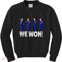 Donald Trump Won 2024 Trump Dance We Won 2024 Trump 47 Kids Sweatshirt thumb 0