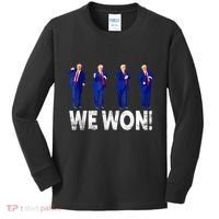 Donald Trump Won 2024 Trump Dance We Won 2024 Trump 47 Kids Long Sleeve Shirt thumb 0
