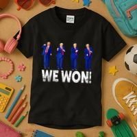 Donald Trump Won 2024 Trump Dance We Won 2024 Trump 47 Kids T-Shirt thumb 3