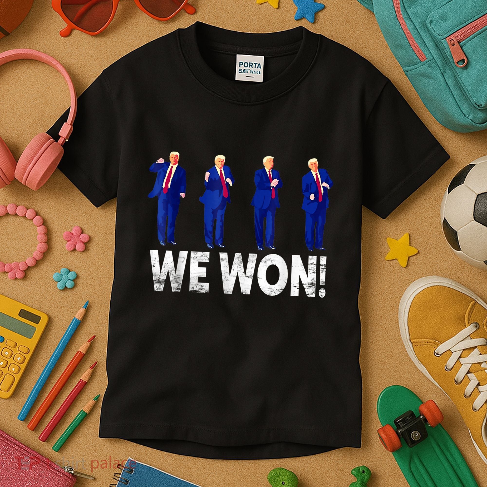 Donald Trump Won 2024 Trump Dance We Won 2024 Trump 47 Kids T-Shirt