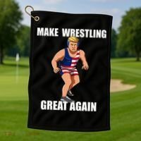 Donald Trump Wrestling Gift Golf Towel thumb 1