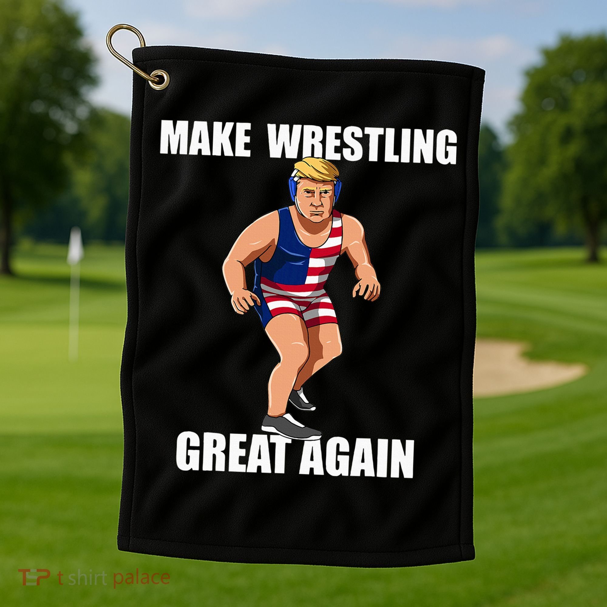 Donald Trump Wrestling Gift Golf Towel