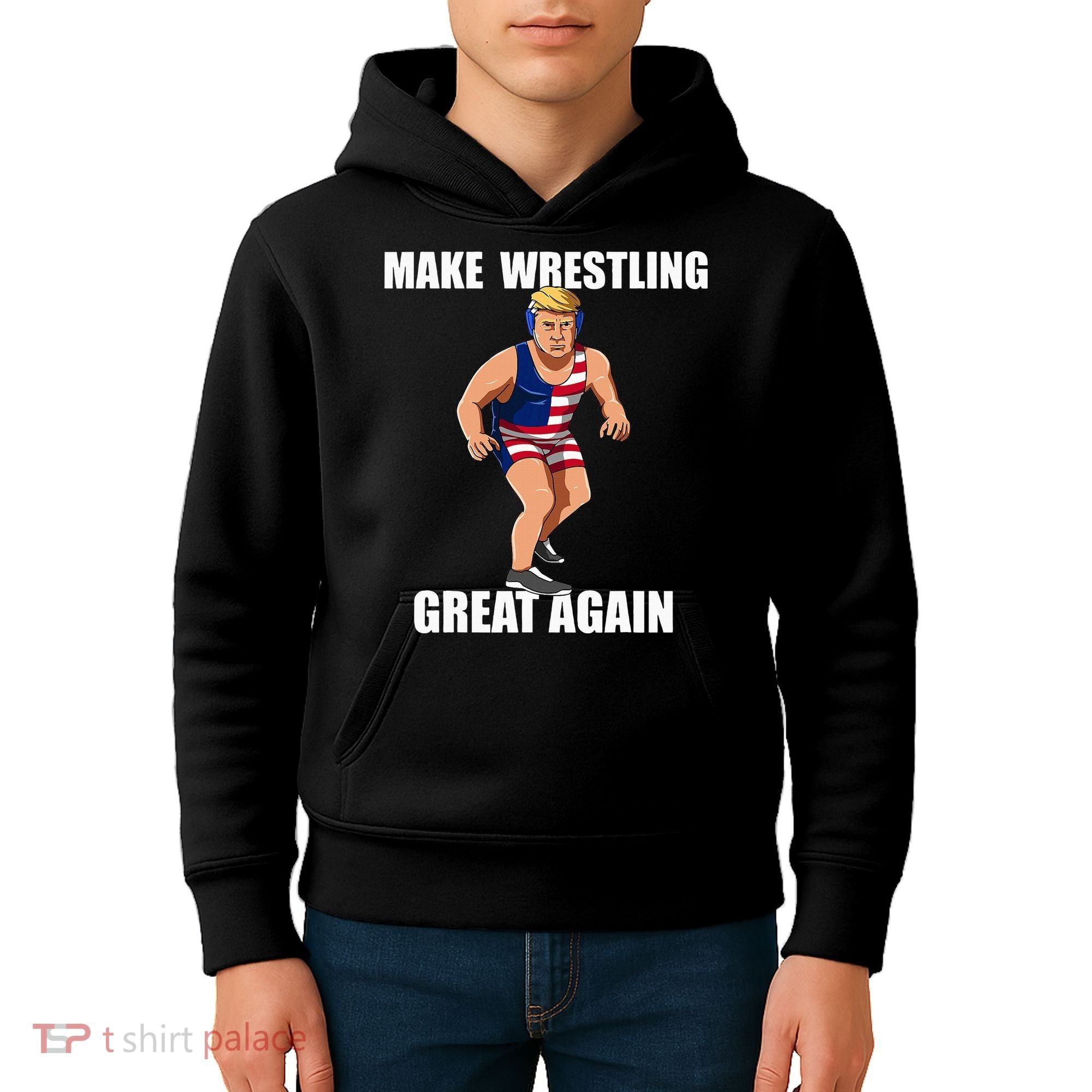 Donald Trump Wrestling Gift Kids Hoodie