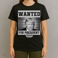 Donald Trump Wanted For President 2024 President Trump Mugshot T-Shirt thumb 4