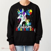 Dabbing Unicorn Autism Awareness Be Kind Gift Women's Sweatshirt thumb 0