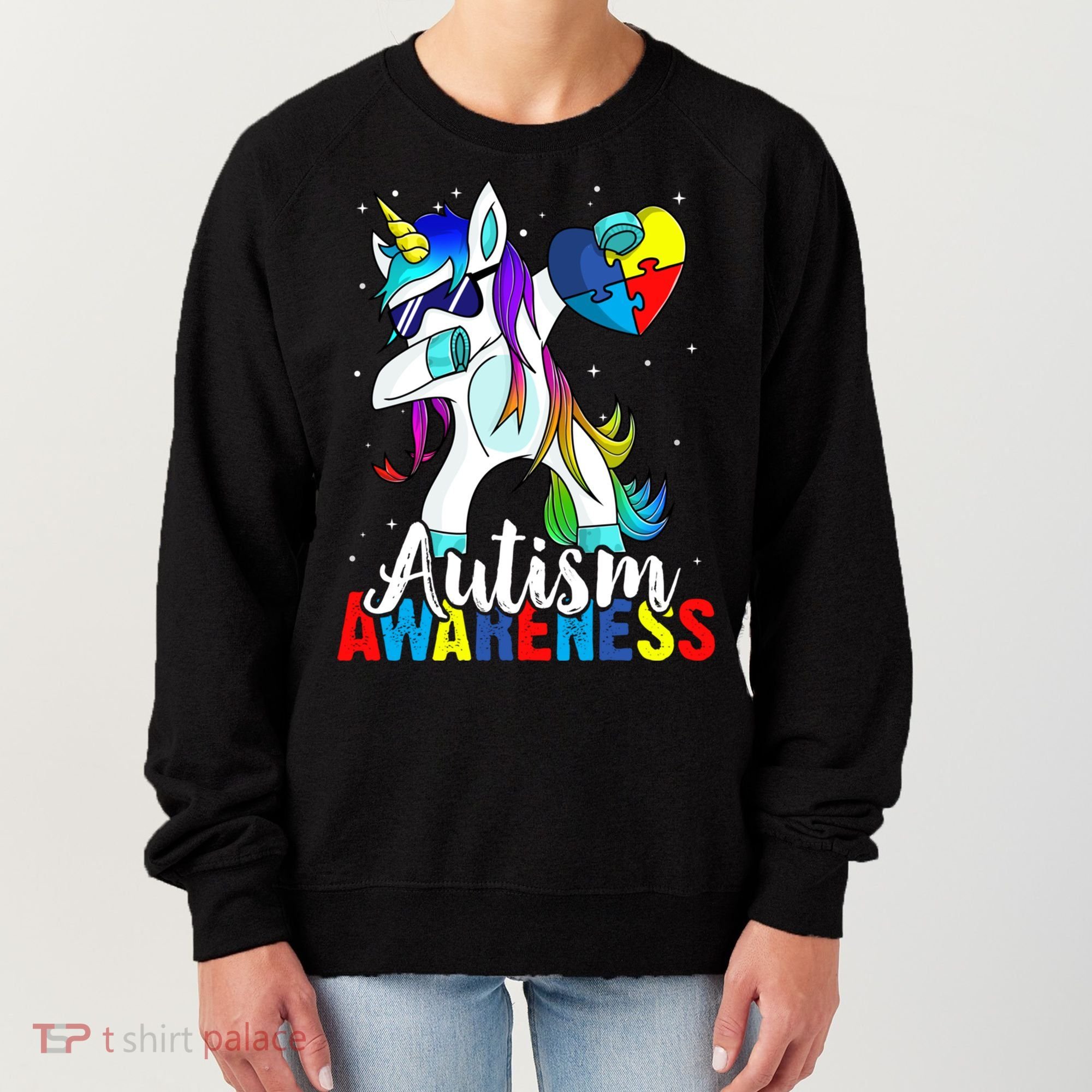 Dabbing Unicorn Autism Awareness Be Kind Gift Women's Sweatshirt