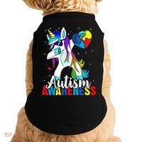 Dabbing Unicorn Autism Awareness Be Kind Gift Doggie Tank thumb 0