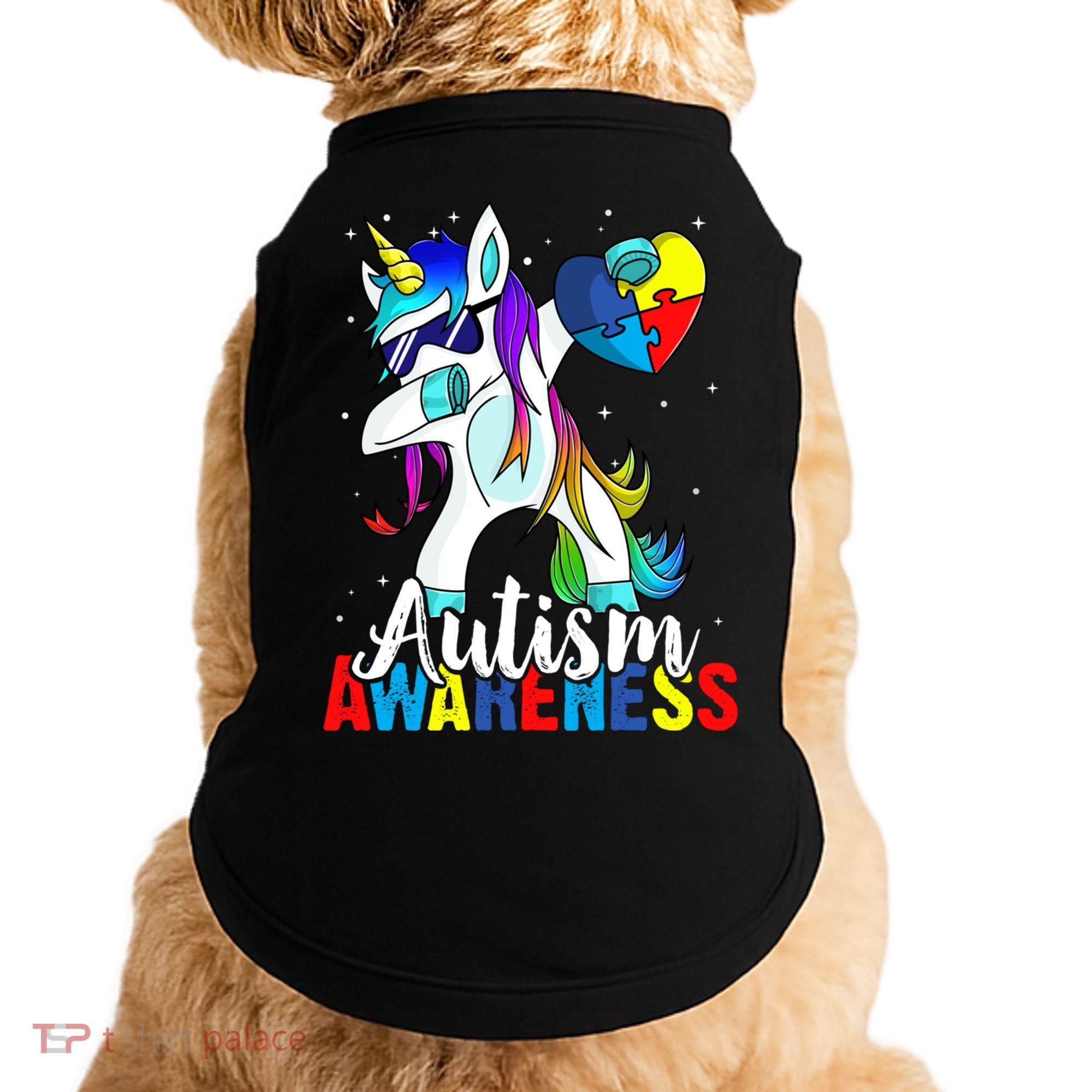 Dabbing Unicorn Autism Awareness Be Kind Gift Doggie Tank