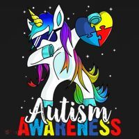 Dabbing Unicorn Autism Awareness Be Kind Gift Doggie Tank thumb 4