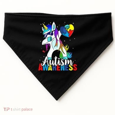 Dabbing Unicorn Autism Awareness Be Kind Gift USA-Made Doggie Bandana
