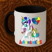 Dabbing Unicorn Autism Awareness Be Kind Gift Coffee Mug thumb 2