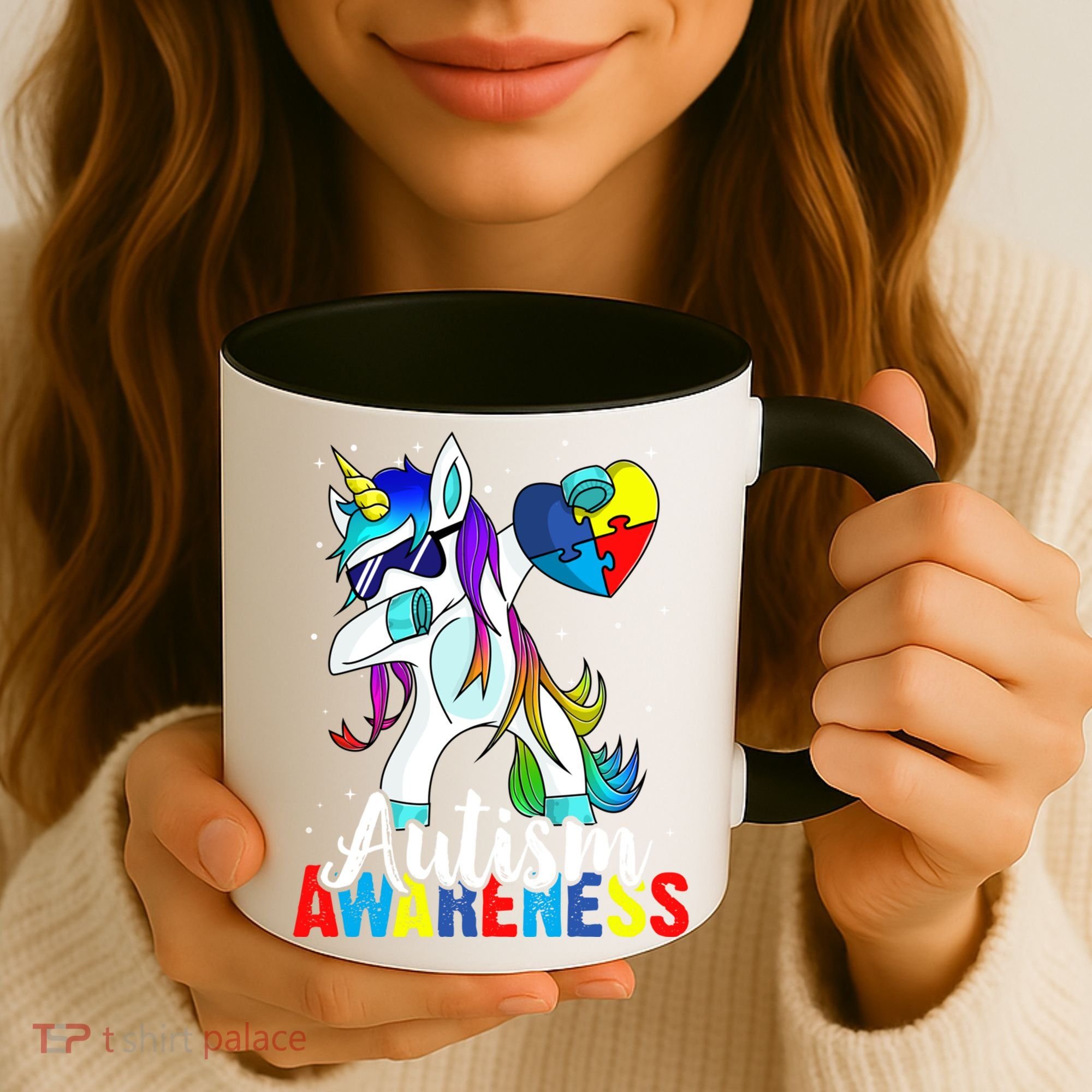 Dabbing Unicorn Autism Awareness Be Kind Gift Coffee Mug