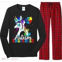 Dabbing Unicorn Autism Awareness Be Kind Gift Long Sleeve Pajama Set thumb 0