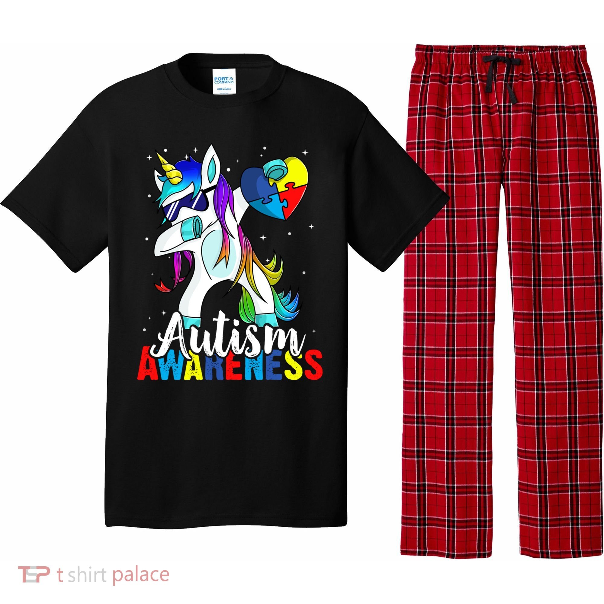 Dabbing Unicorn Autism Awareness Be Kind Gift Pajama Set