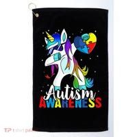 Dabbing Unicorn Autism Awareness Be Kind Gift Golf Towel thumb 0