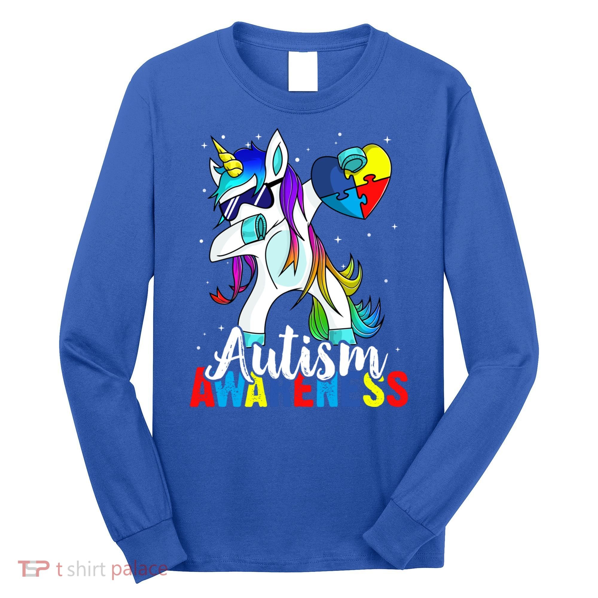 Dabbing Unicorn Autism Awareness Be Kind Gift Long Sleeve Shirt