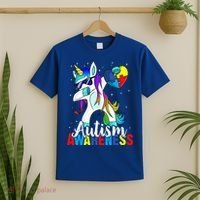 Dabbing Unicorn Autism Awareness Be Kind Gift T-Shirt thumb 2