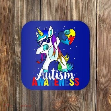 Dabbing Unicorn Autism Awareness Be Kind Gift Coaster