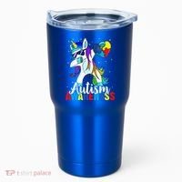 Dabbing Unicorn Autism Awareness Be Kind Gift Tumbler thumb 0