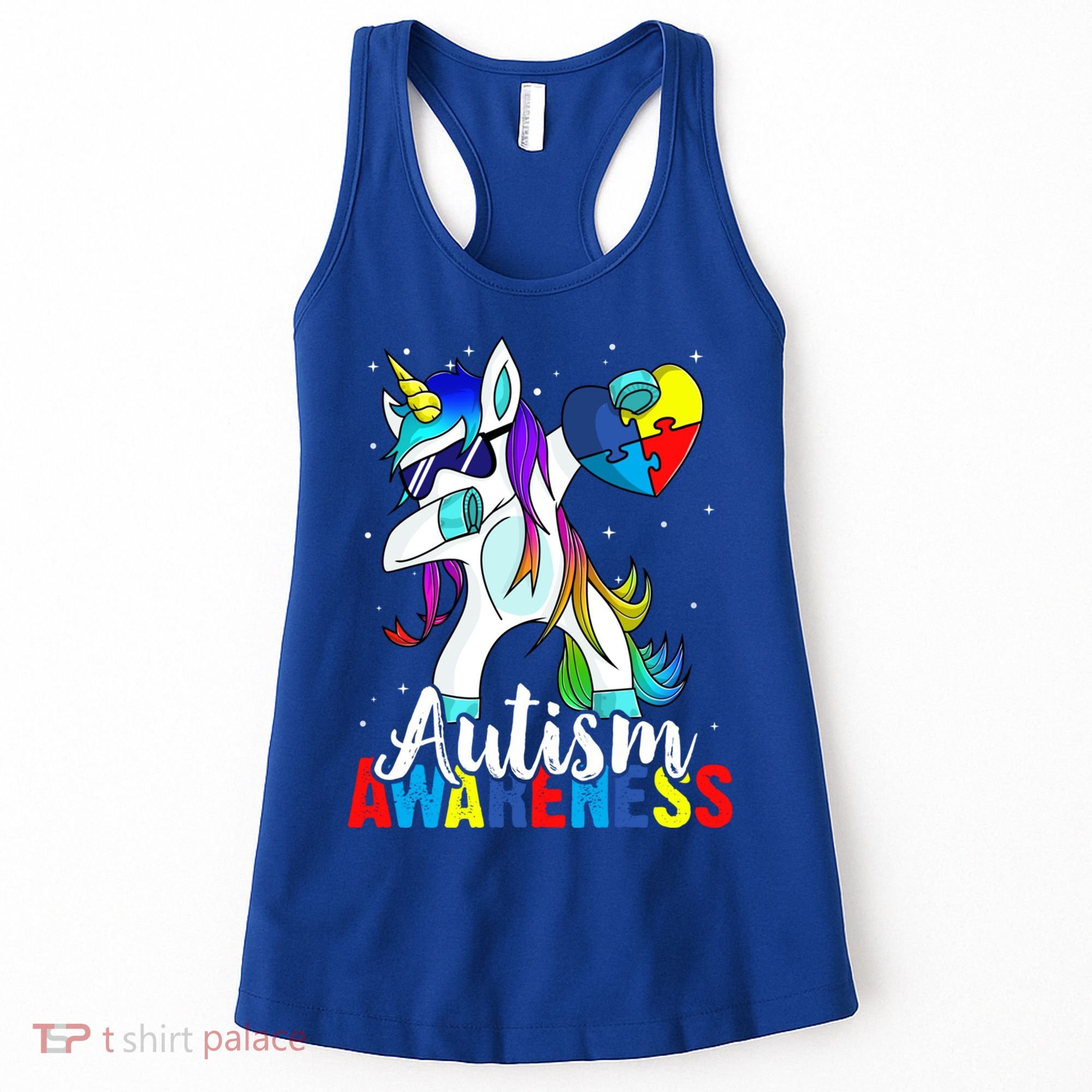 Dabbing Unicorn Autism Awareness Be Kind Gift Women's Tank Top
