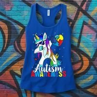 Dabbing Unicorn Autism Awareness Be Kind Gift Women's Tank Top thumb 3