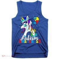 Dabbing Unicorn Autism Awareness Be Kind Gift Tank Top thumb 0