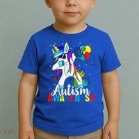 Dabbing Unicorn Autism Awareness Be Kind Gift Toddler T-Shirt thumb 2
