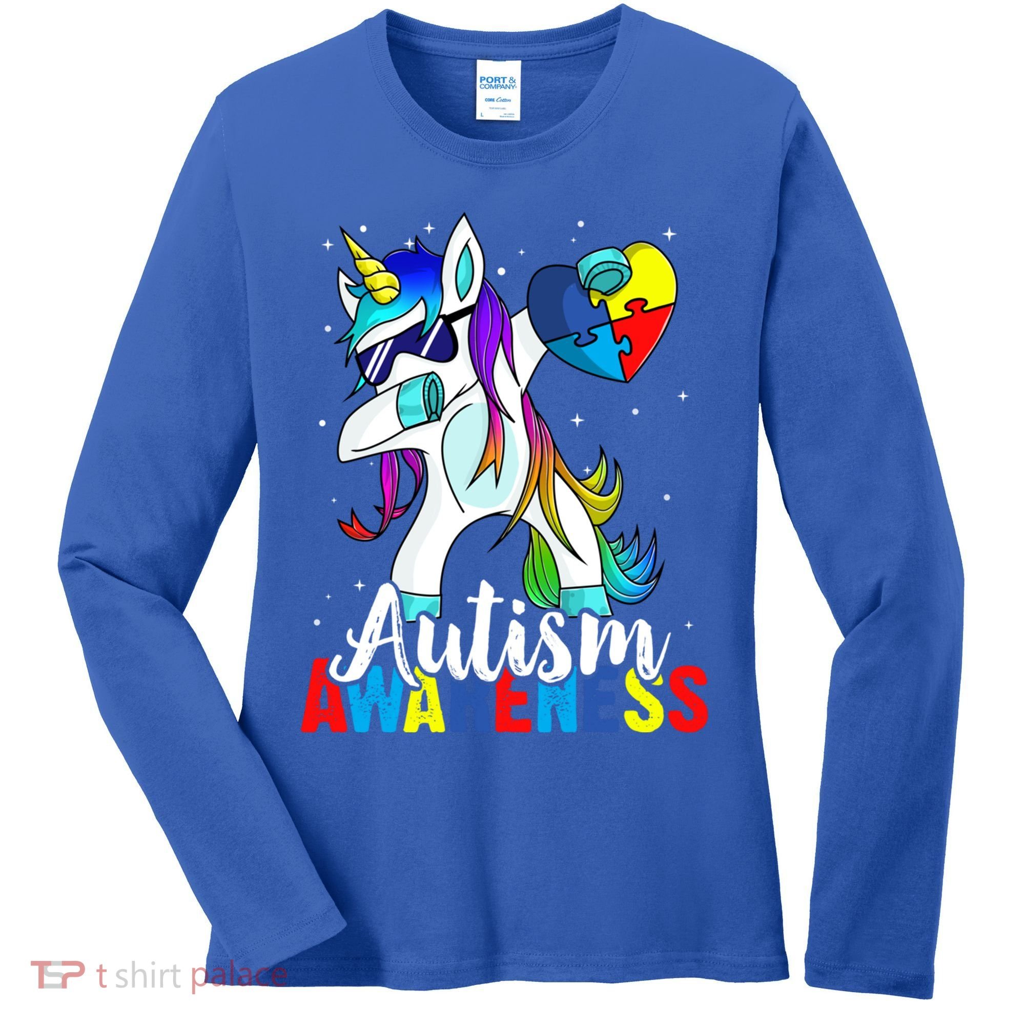 Dabbing Unicorn Autism Awareness Be Kind Gift Women's Long Sleeve Shirt