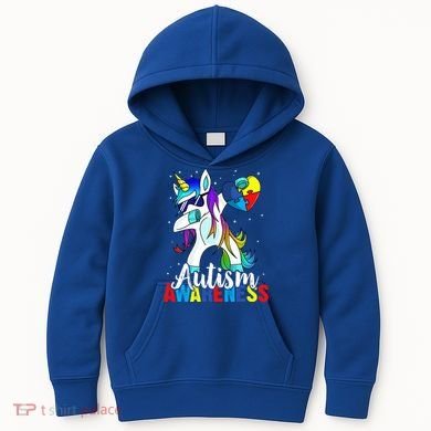 Dabbing Unicorn Autism Awareness Be Kind Gift Kids Hoodie