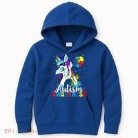 Dabbing Unicorn Autism Awareness Be Kind Gift Kids Hoodie thumb 0