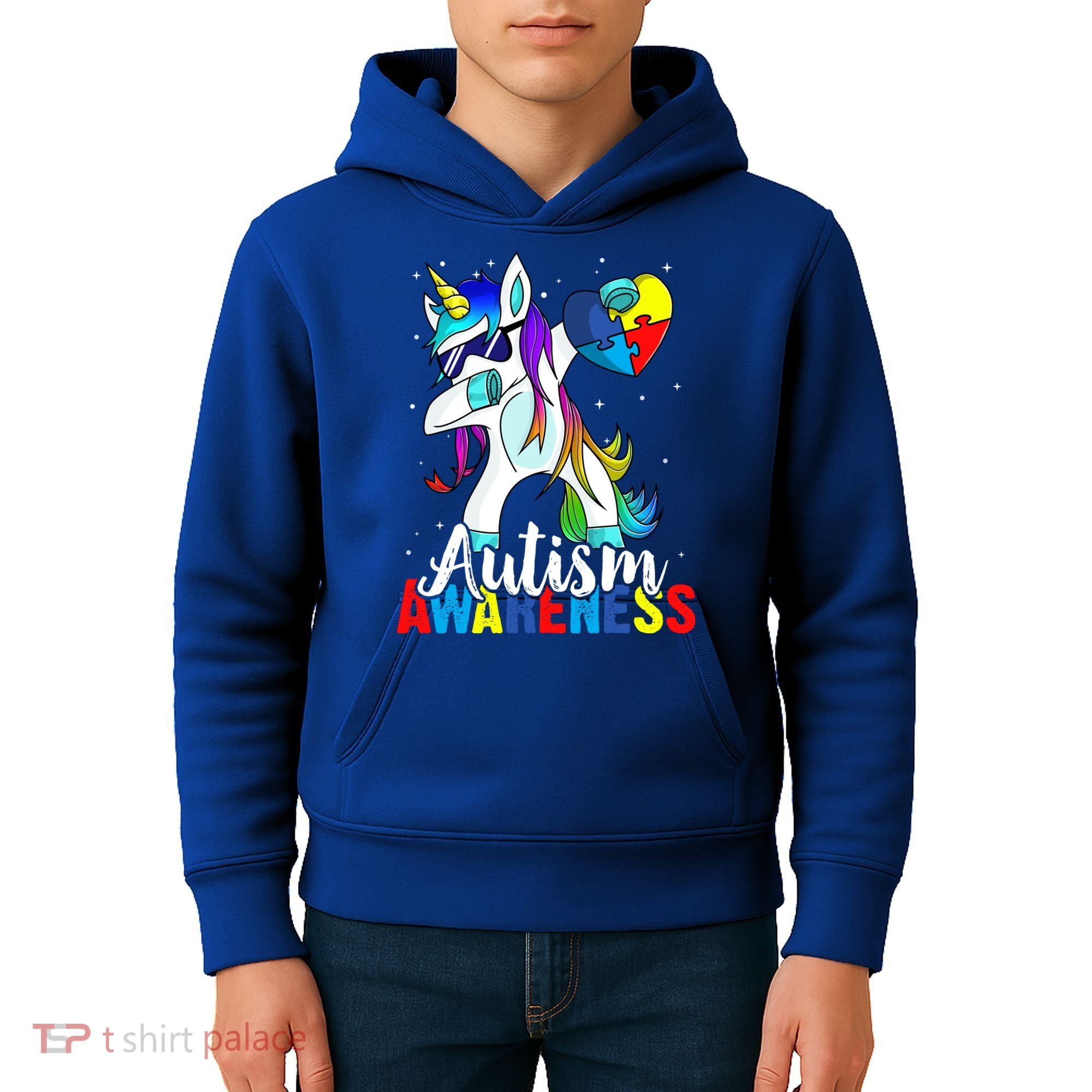 Dabbing Unicorn Autism Awareness Be Kind Gift Kids Hoodie