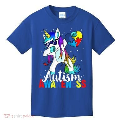 Dabbing Unicorn Autism Awareness Be Kind Gift Kids T-Shirt