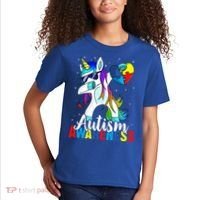 Dabbing Unicorn Autism Awareness Be Kind Gift Kids T-Shirt thumb 2