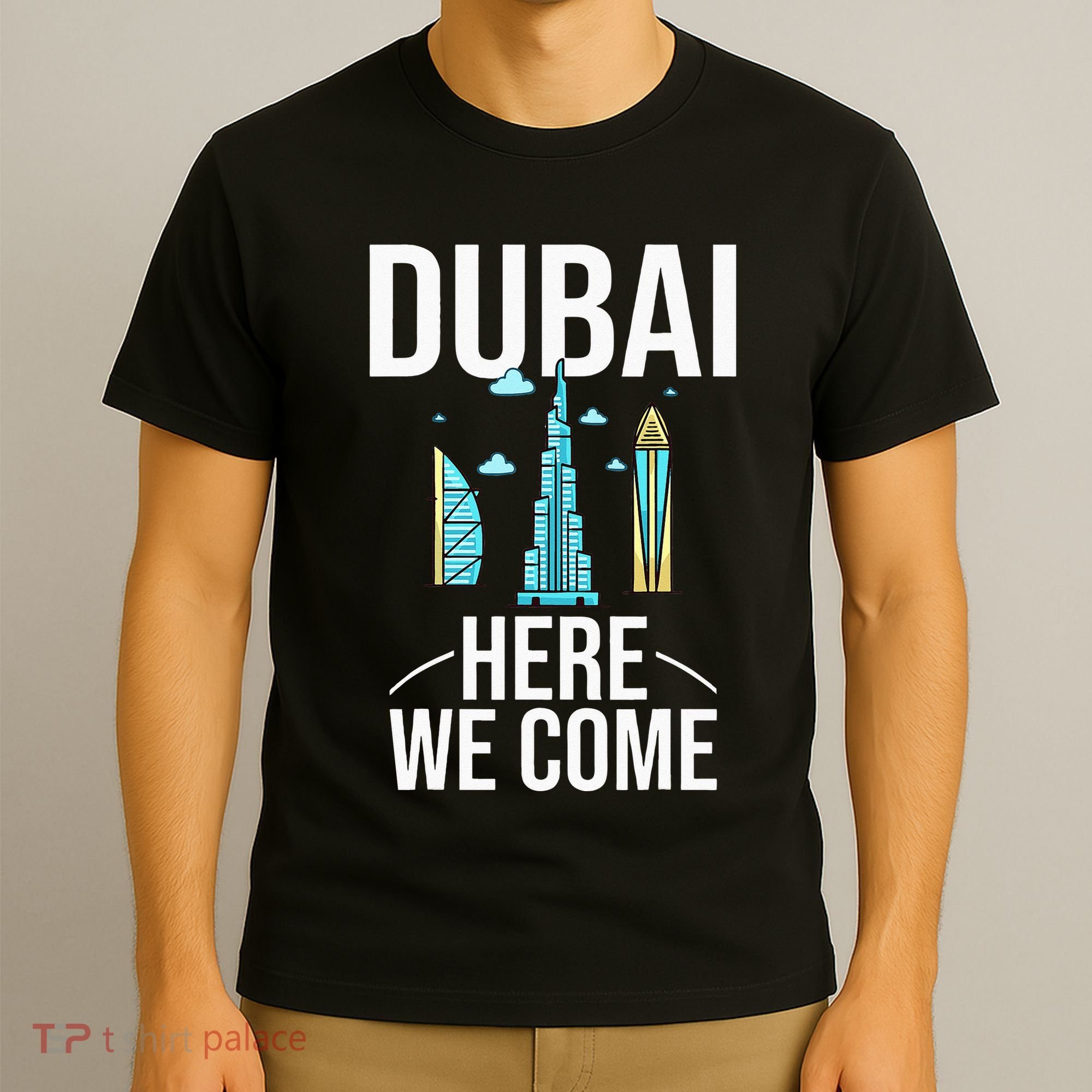 Dubai United Arab Emirates Uae City Trip Skyline Map Travel T-Shirt