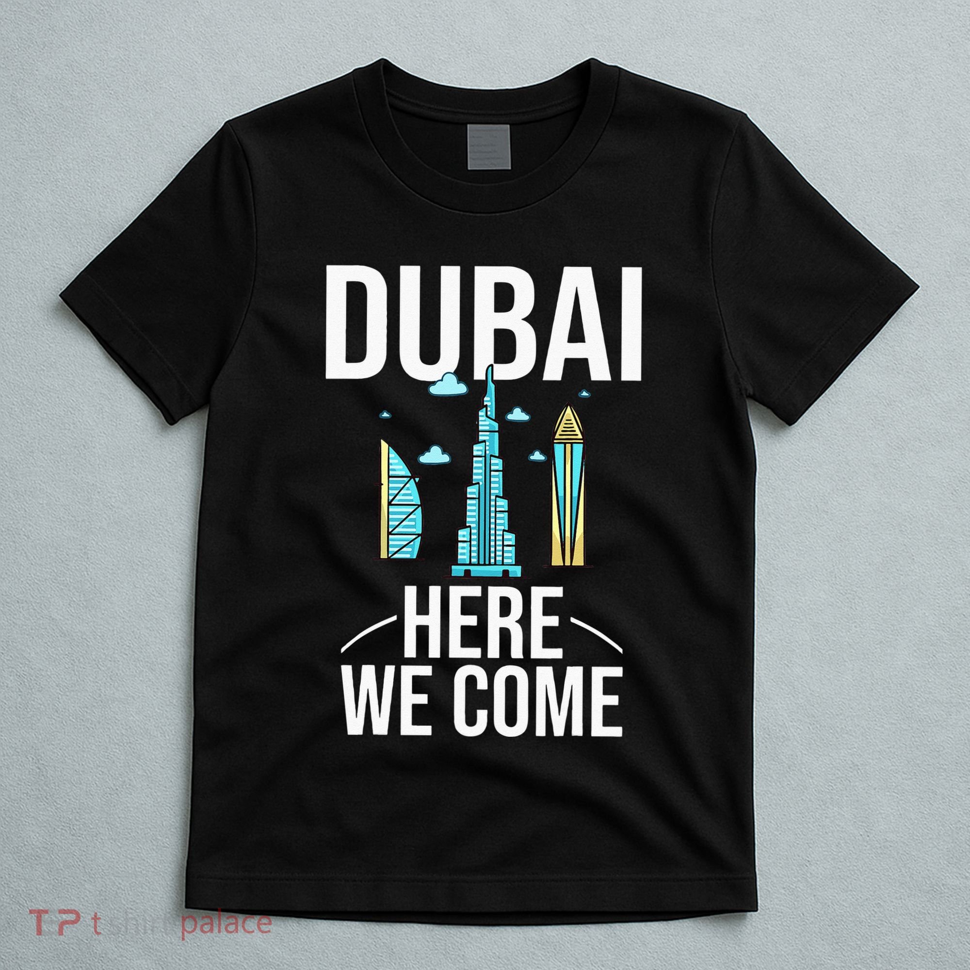Dubai United Arab Emirates Uae City Trip Skyline Map Travel T-Shirt