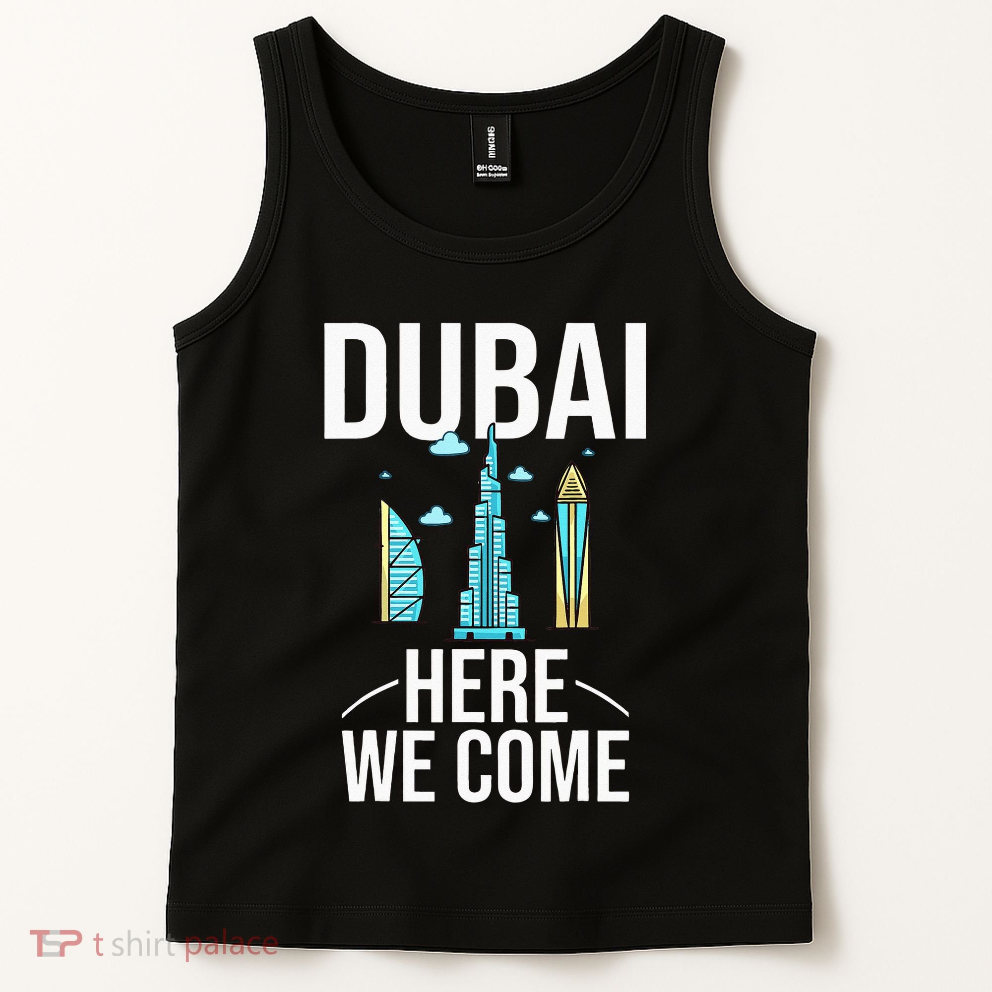 Dubai United Arab Emirates Uae City Trip Skyline Map Travel Tank Top