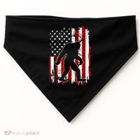Distressed USA American Bigfoot Sasquatch Flag USA-Made Doggie Bandana thumb 0